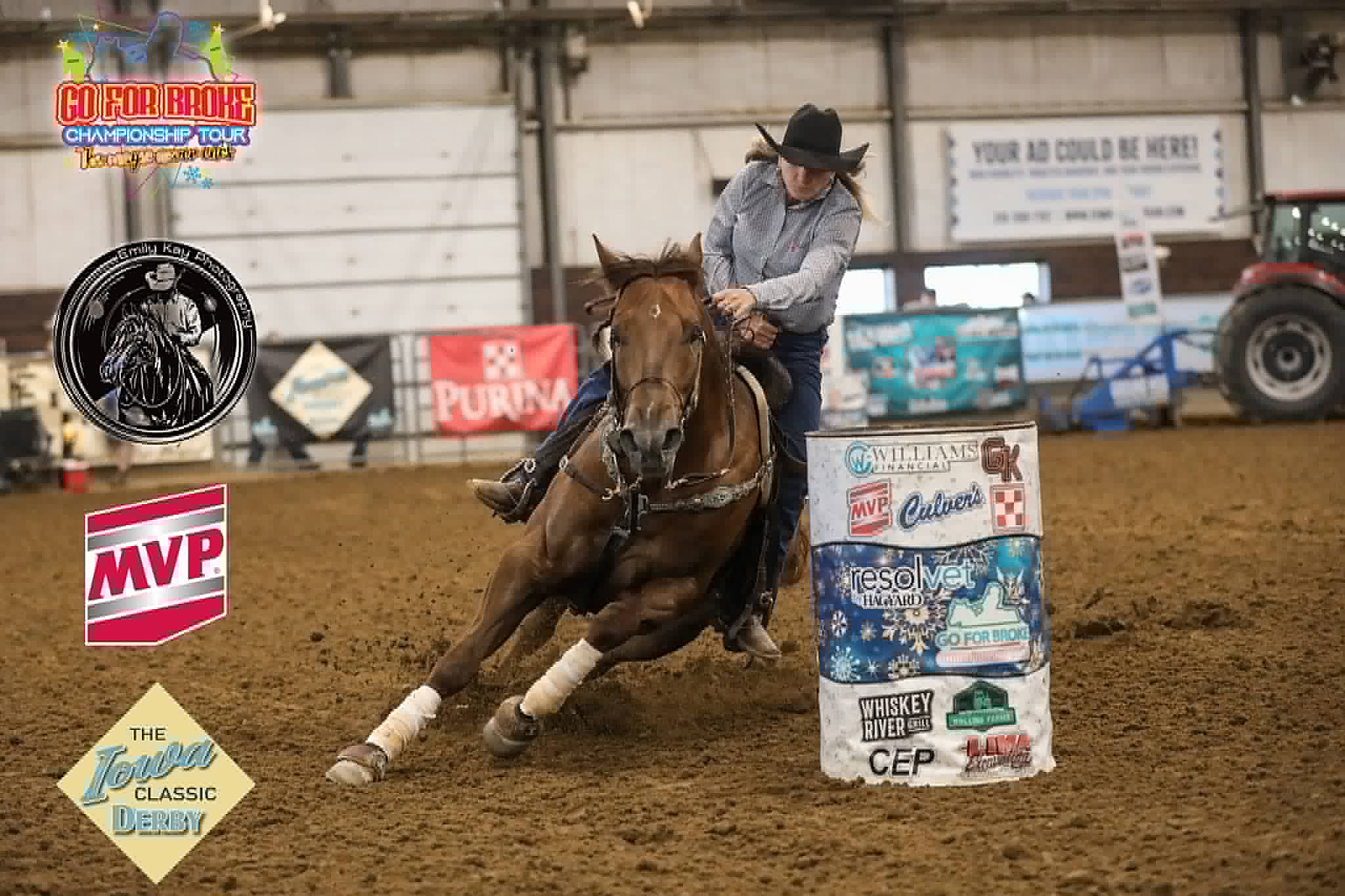 Go For Broke barrel racer rounding a barrel